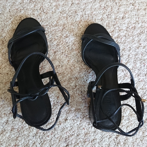 Schutz Brynn Mid Block Leather Sandal size 36.5 - Picture 5 of 13